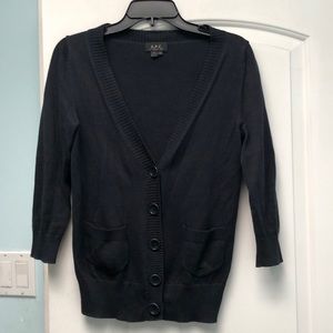 A.P.C. Dark gray button down cardigan sz XS